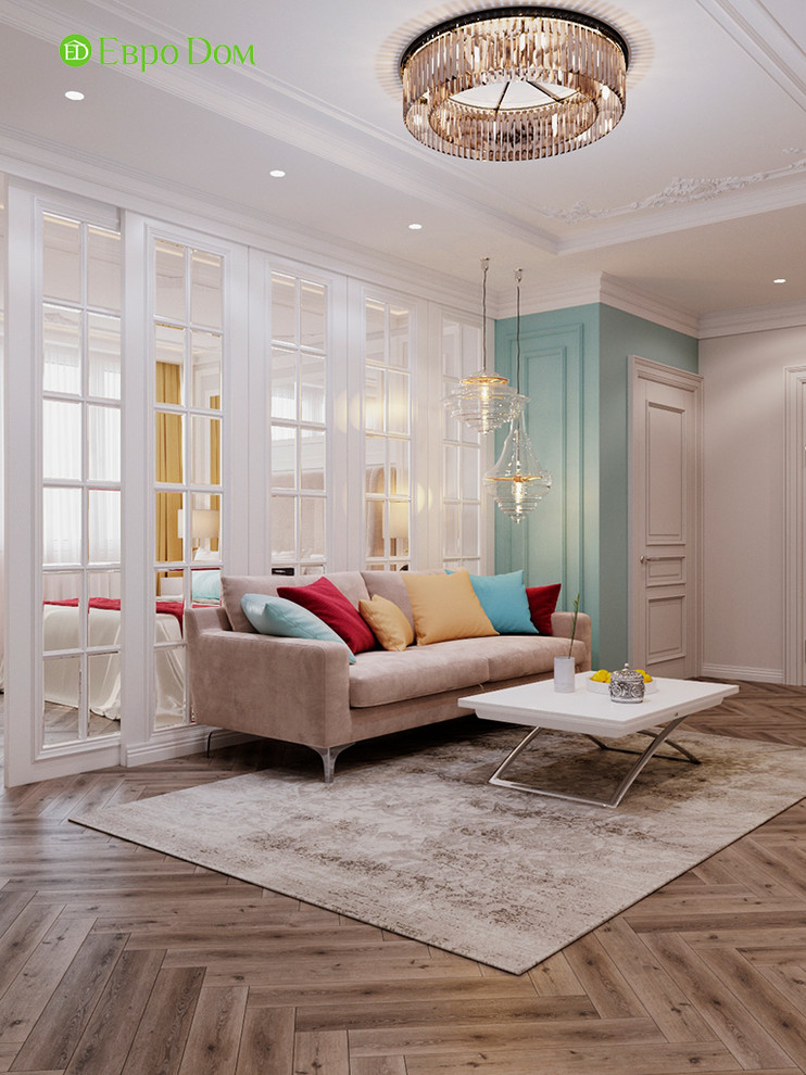 Дизайн четырехкомнатной квартиры 110 кв. м в стиле неоклассика. Фото проекта