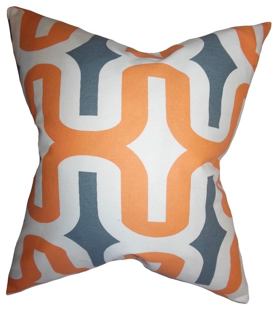 Jaslene Geometric Pillow Orange 18"x18"