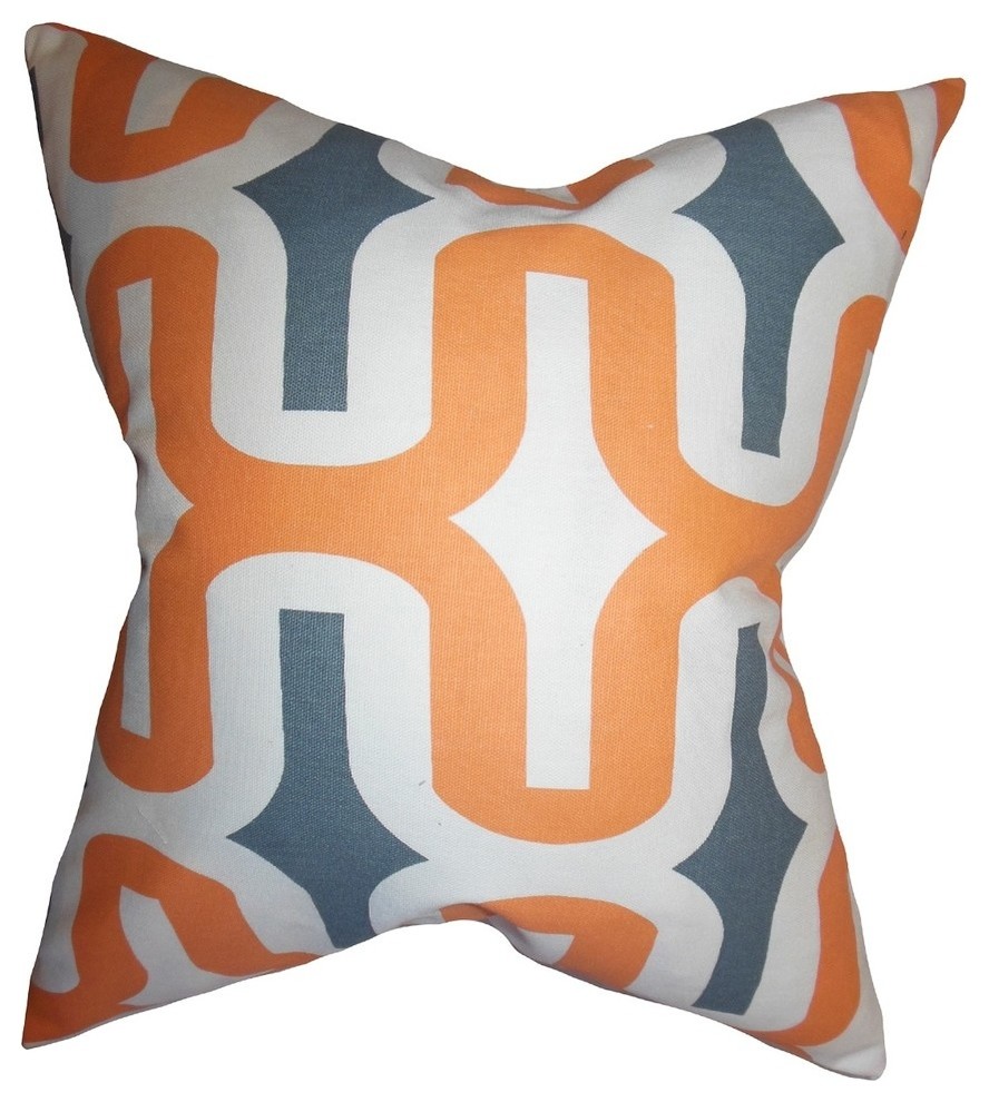Jaslene Geometric Pillow Orange 18"x18"