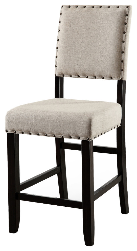 Kerrin Rustic Nailhead Trim Counter Height Dining Chairs, Set of 2