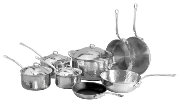 Mauviel M'Elite 12-Piece Sauce Pan Set With Cast Stainless Steel Handles