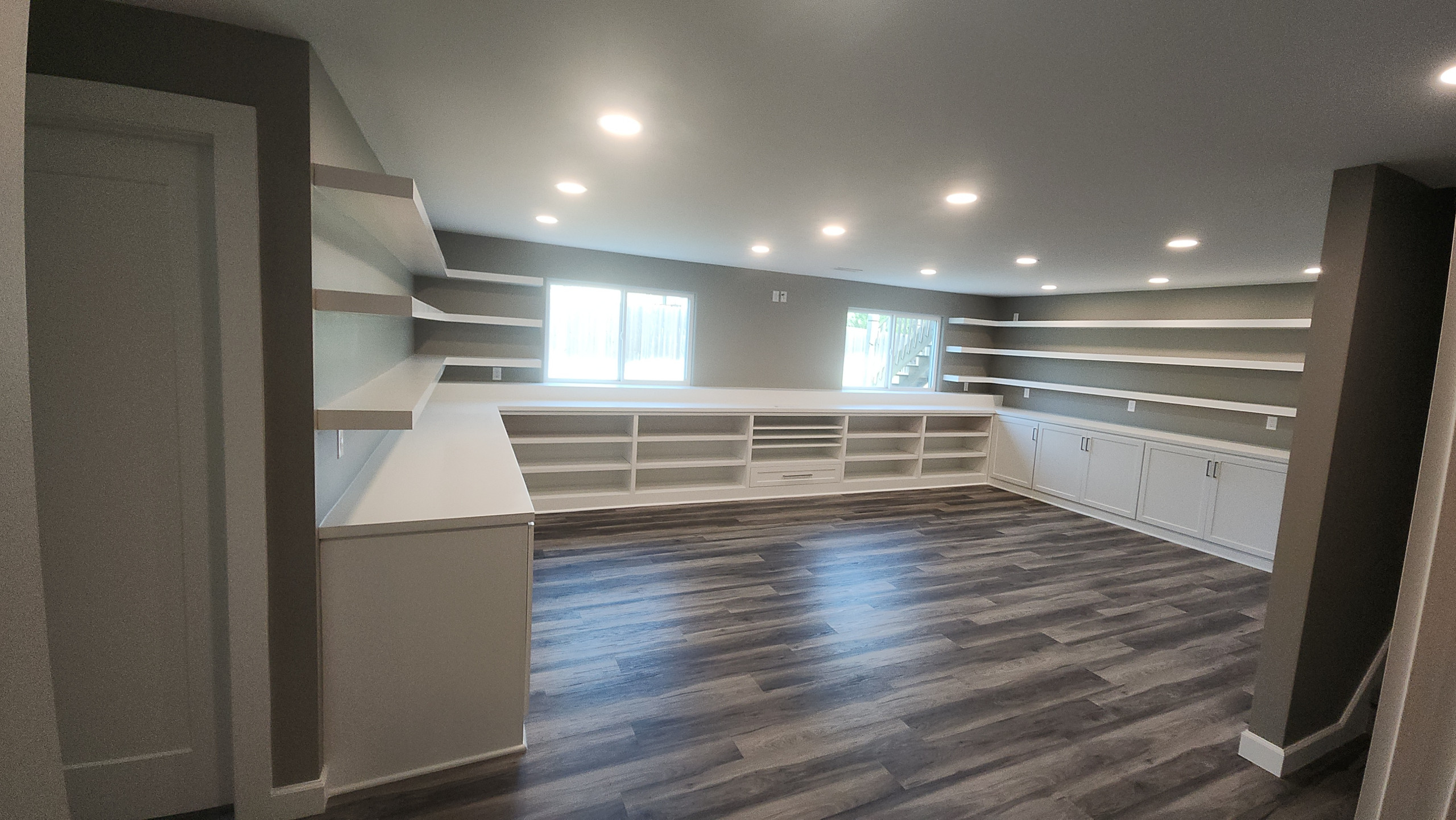 Complete Basement Remodel with Custom Built-Ins & Onyx Shower | Wichita, KS