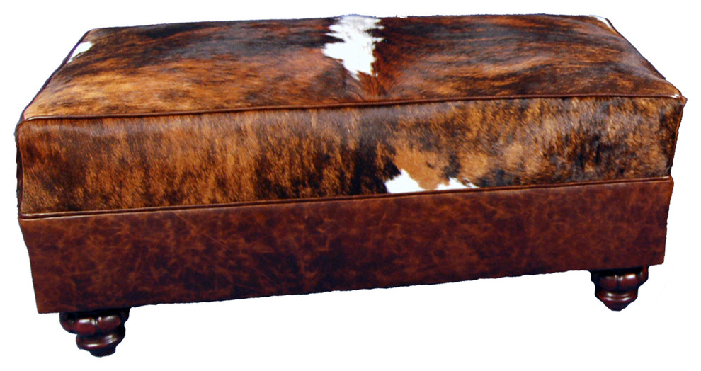 Cowhide Large Ottoman Traditional Footstools And Ottomans by Great Blue Heron Furniture