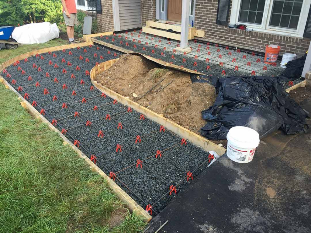 Patio and walkway under construction