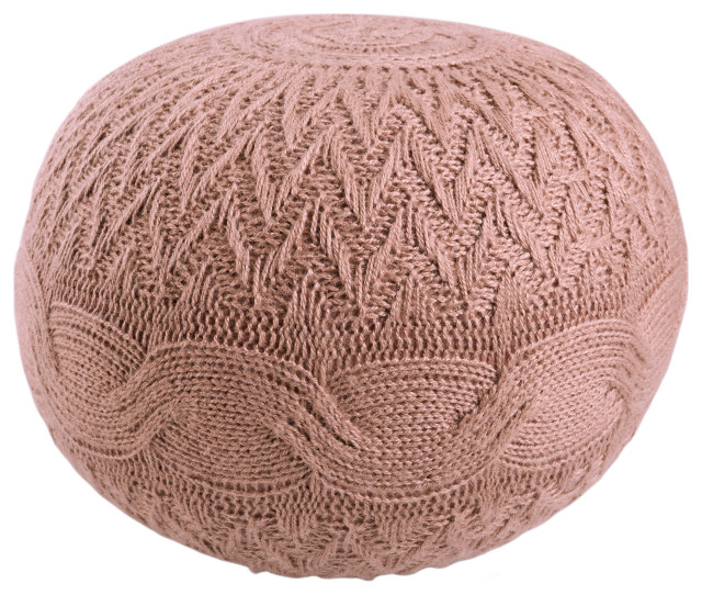 Vibe by Kay Solid Rose Round Pouf
