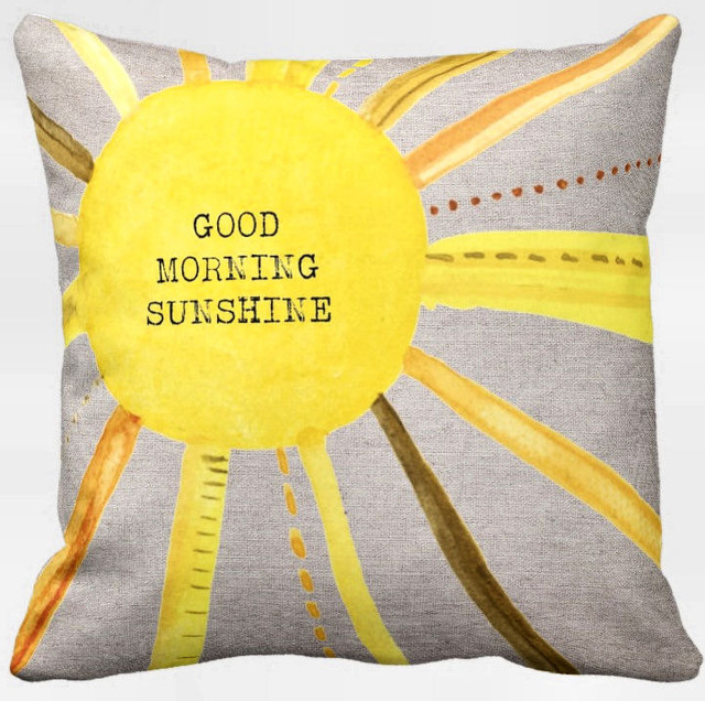Hello Sunshine Summer Sun Pillow Cover by Jolie Marche