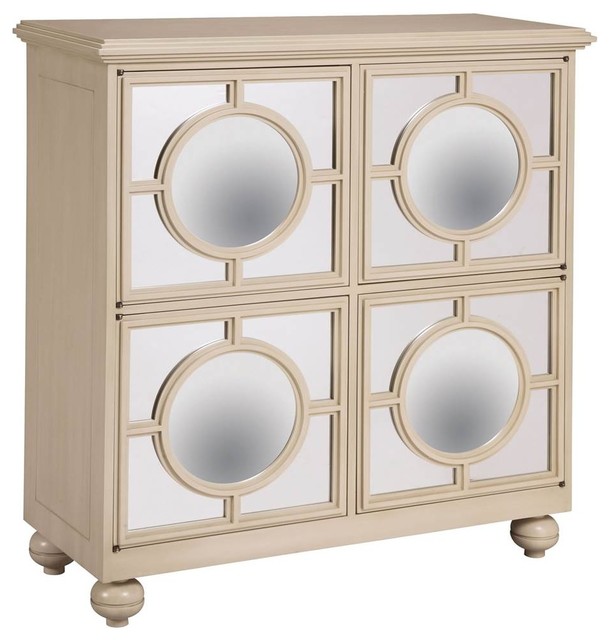 Sterling Industries Mirage Contemporary Mirrored Cabinet, Ivory