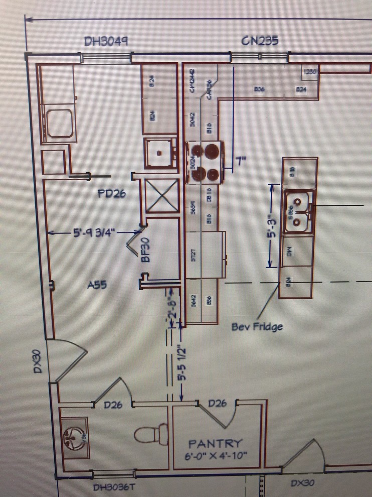 Walkway from mudroom to kitchen too big?