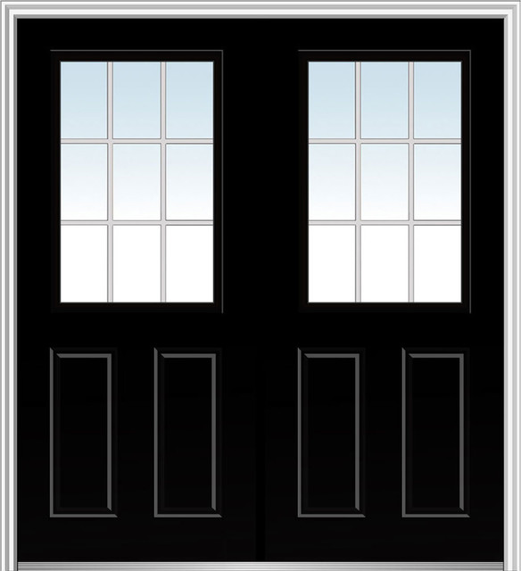 Internal Grilles 1 2 Lite Panel Majestic Steel Black Double Door Internal Grilles 1 2 Lite Panel Majestic Steel Black Double Door Contemporary Front Doors By Verona Home Design
