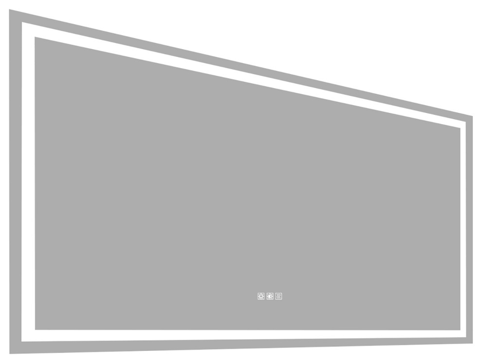 72" x 36" Rectangular Frameless Dimmable Wall Mounted LED Bathroom