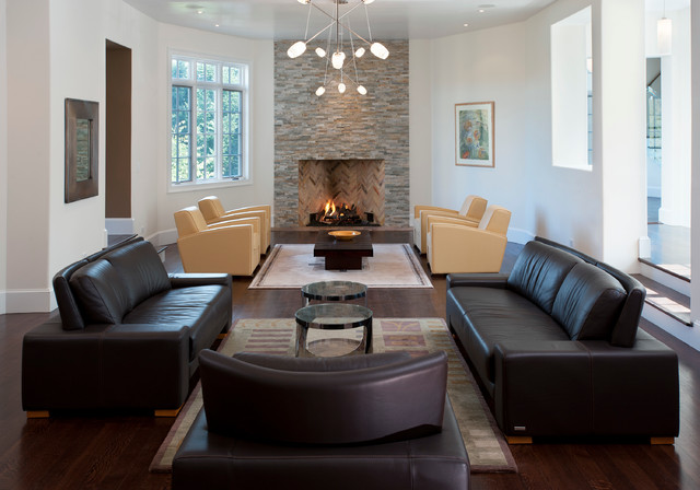 Gladwyne, PA - Custom Home contemporaneo-soggiorno