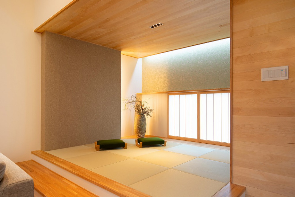 他の地域にある和モダンなおしゃれなファミリールームの写真