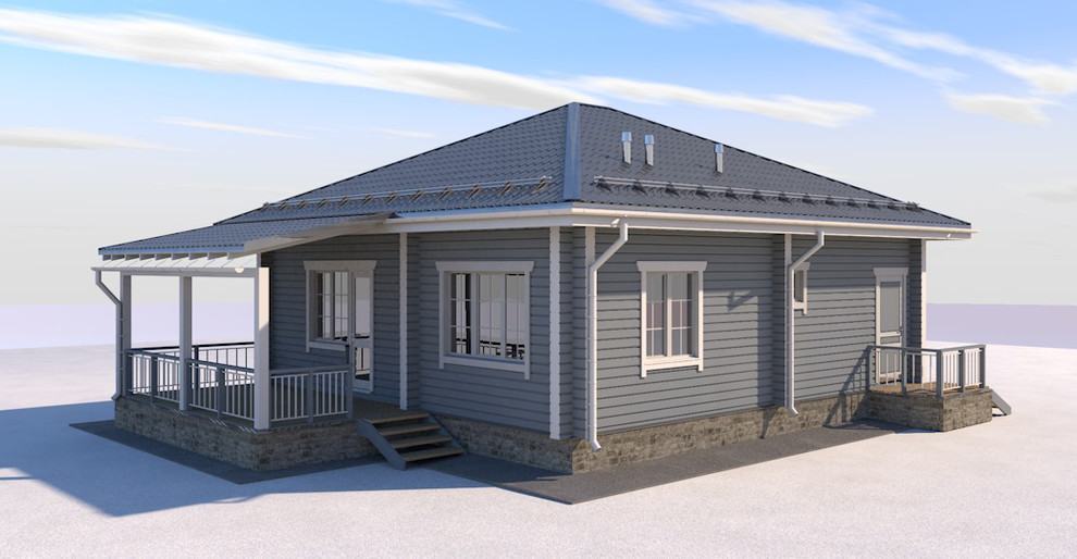 Деревянный одноэтажный дом из профилированного бруса