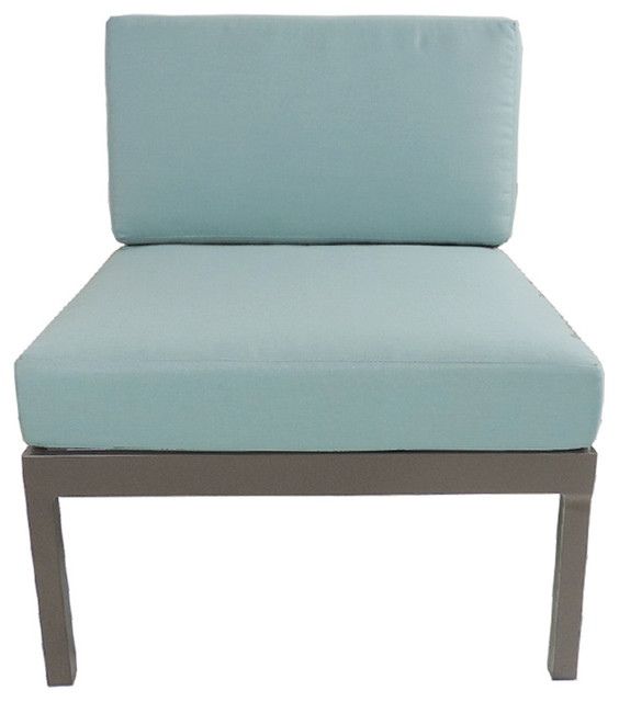 Riviera Gray Geo Sectional Armless Chair With Sunbrella Cushions Riviera Gray Geo Sectional Armless Chair With Sunbrella Red Cushions