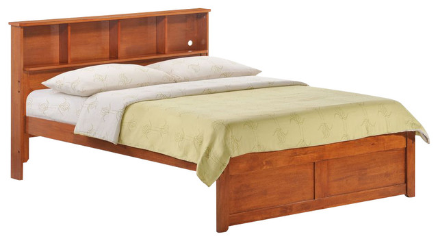Night and Day Zest Butterscotch Bookcase Bed, No Drawers or Trundle