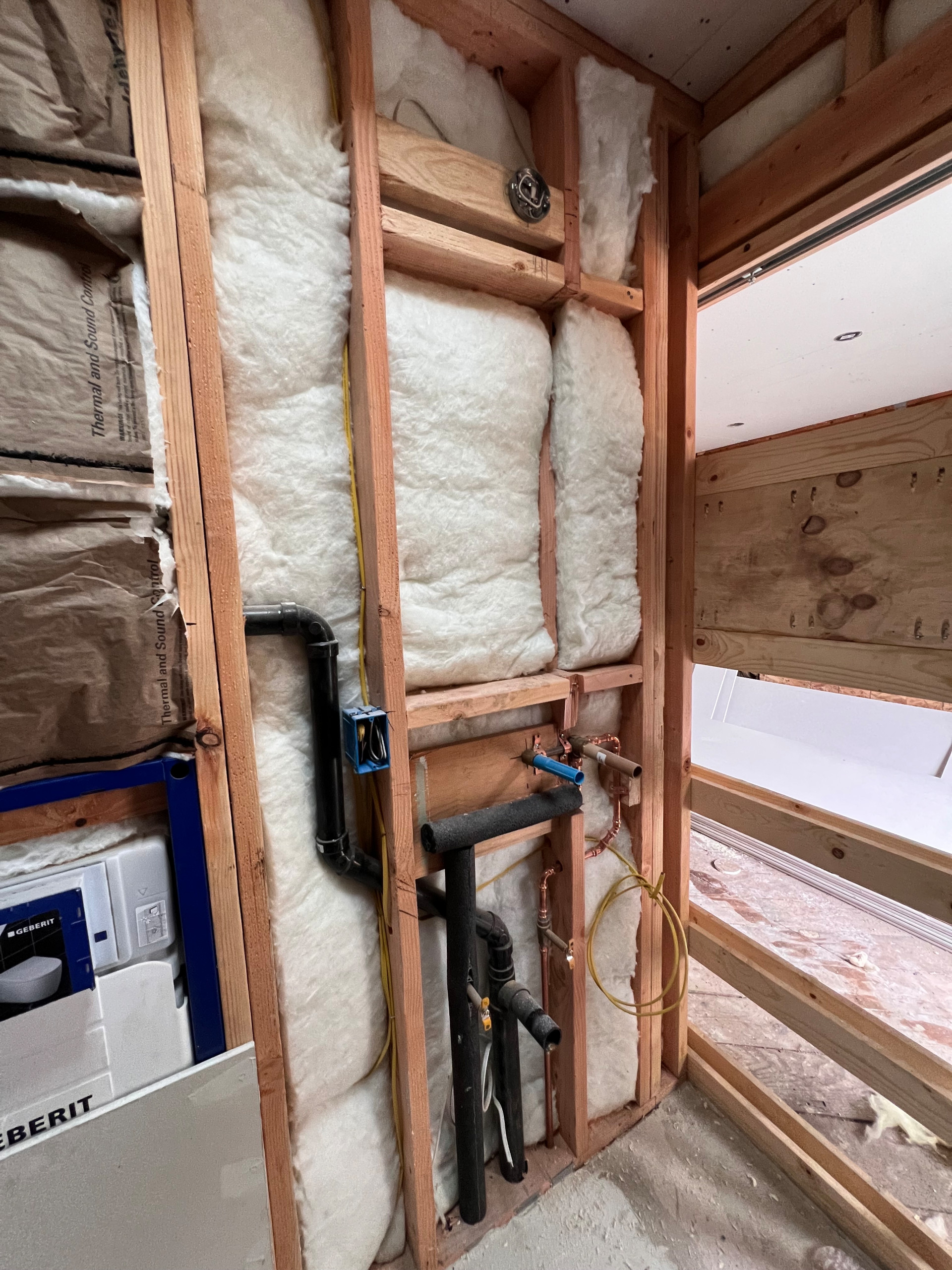 DURING - Rough Plumbing for Sink and Hanging Toilet