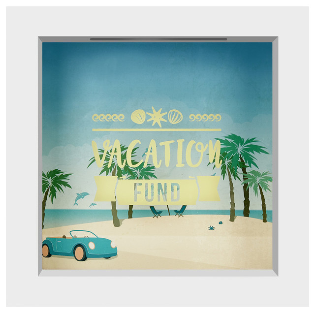 Vacation Fund Shadow Box Frame White 6 X6 Contemporary