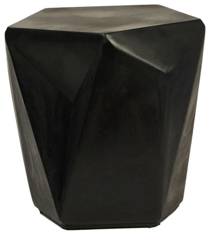 Kylo Black Concrete Side Table Industrial Outdoor Side Tables by