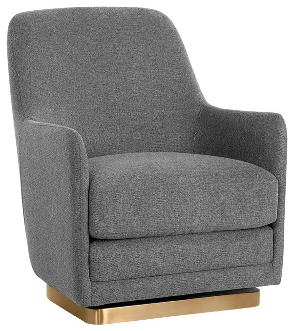 Indira Swivel Lounge Chair, Belfast Koala Gray Contemporary Armchairs And Accent Chairs by