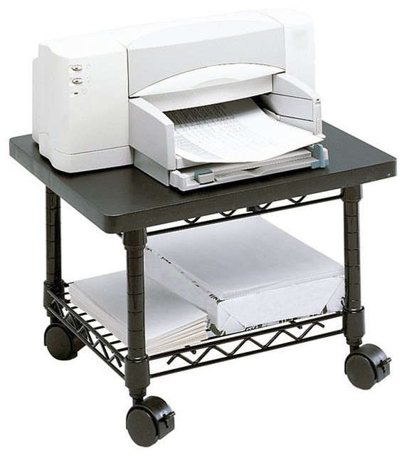Safco Under Desk Printer Fax Stand In Black Transitional