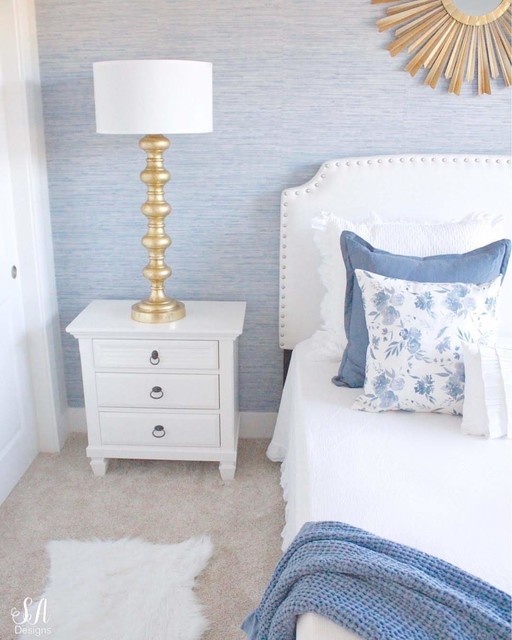 Ocean Blue Faux Grasscloth Wallpaper Sample