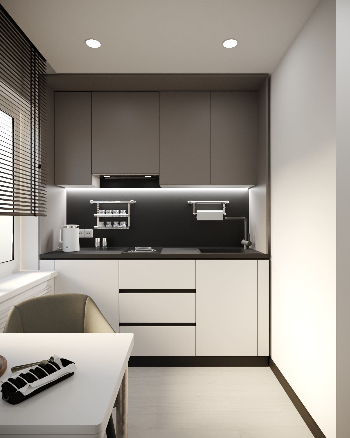 Проект для молодого человека-спортсмена в стиле "White minimalism"