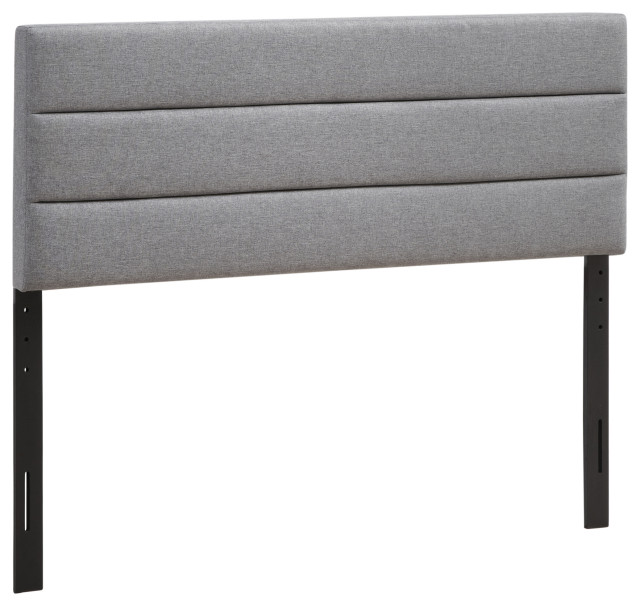 Edgemod Shelton Horizontal Channel Tufted Headboard, Queen Size Transitional Headboards by