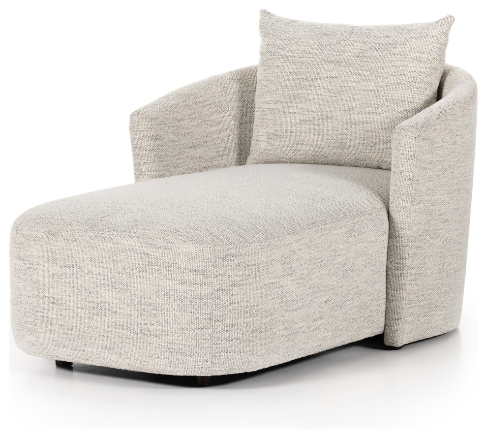 Farrah Chaise Lounge, Merino Cotton Transitional Indoor Chaise
