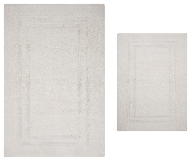 Luxury Hotel Style Reversible Bath Rug, 2-Piece Set, 17"x24", 24"x40 ...