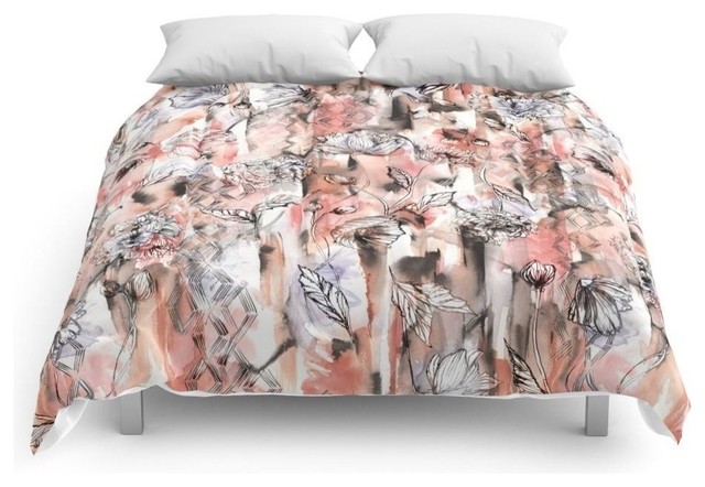 Romantic Floral Comforter Contemporary Comforters And
