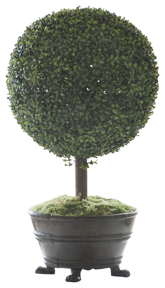 Boxwood Topiary In Classic Decorative Urn - Traditional - Artificial ...