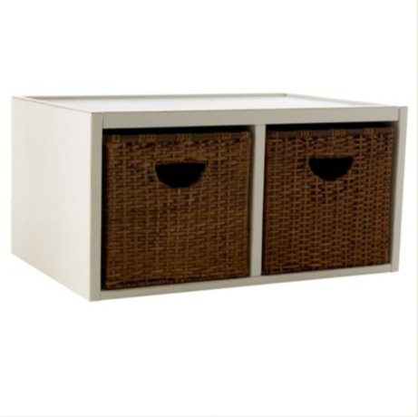 Abbeville Divided Shelf with Baskets beach-style-storage-bins-and-boxes