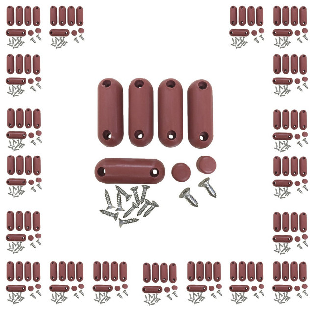 Toilet Seat Bumper Brown Silicone (5 Oblong 2 Round) Pack of 20