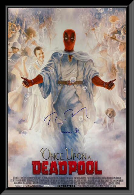 Deadpool Signed Movie Poster Autographed By Ryan Reynolds 27x40 Inches Contemporary Prints