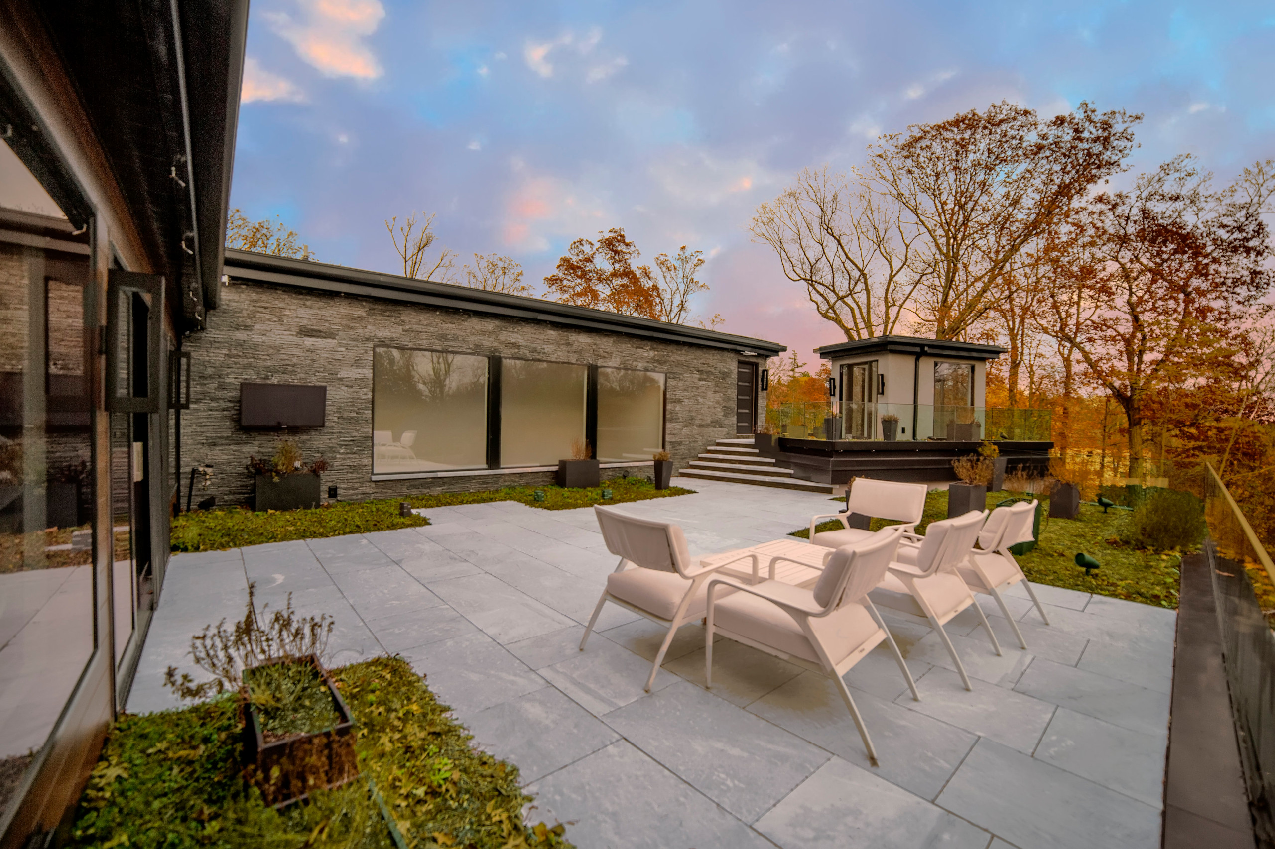 Backyard patio and lighting
