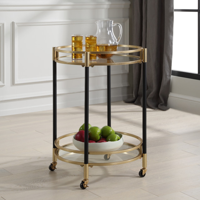 Uttermost 24198 Dolly Round Bar Cart - Contemporary - Bar Carts - by ...