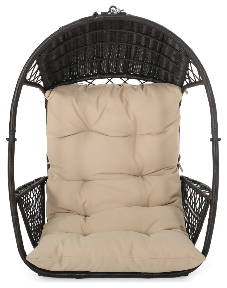 Kase Outdoor/Indoor Wicker Hanging Chair With 8' Chain Modern