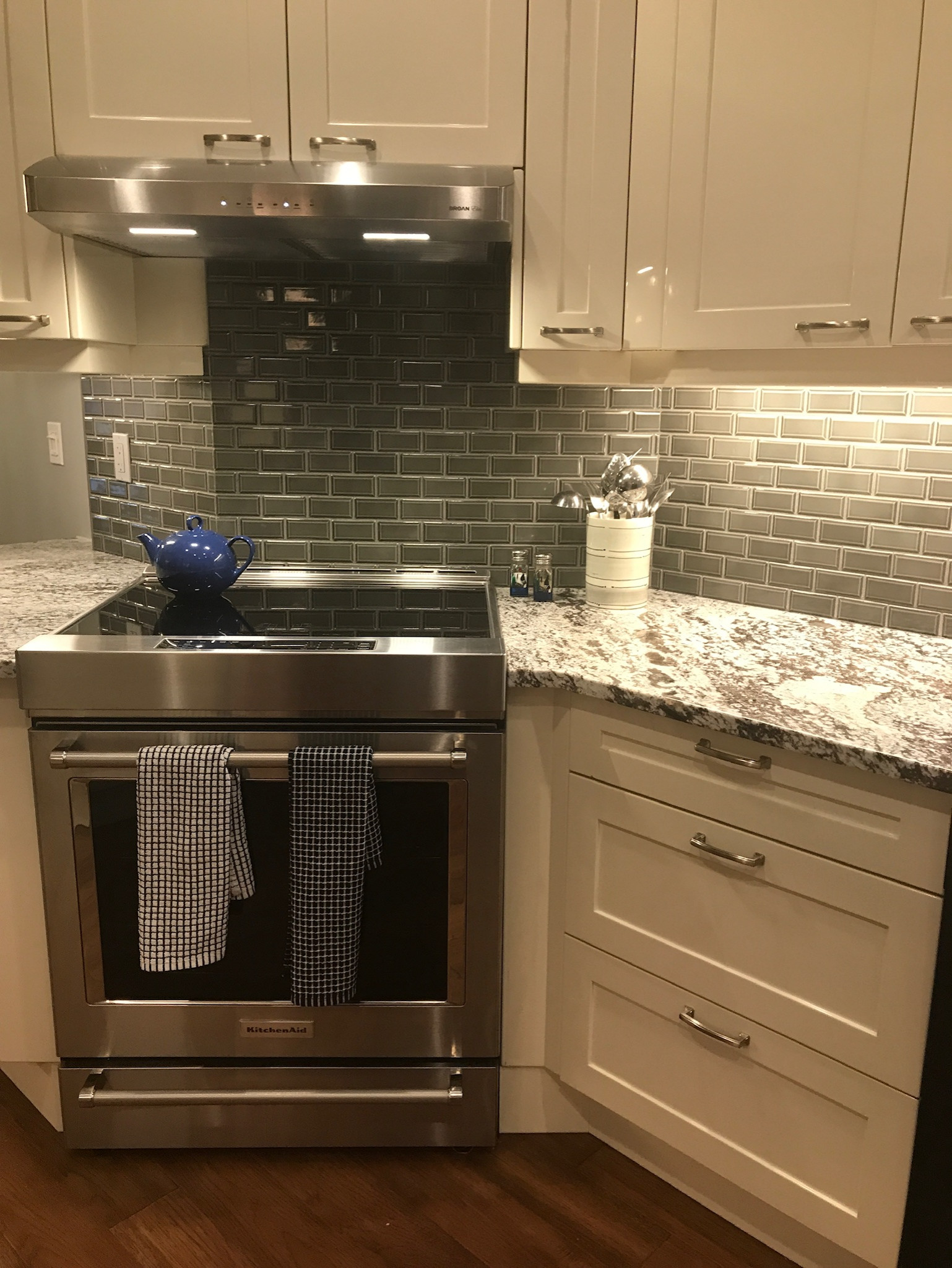 Updated counters and backsplash with original cabinetry