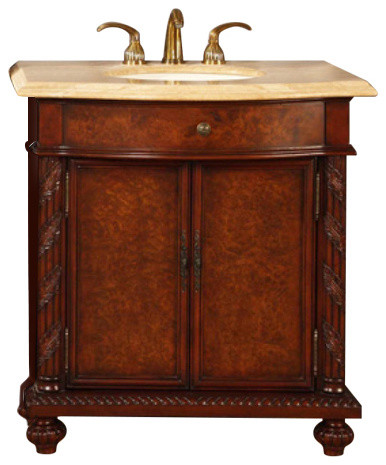 34 Furniture Style Single Sink Vanity With Led Lighting 34 Furniture Style Single Sink Vanity With Led Lighting Traditional Bathroom Vanities And Consoles By Unique Online