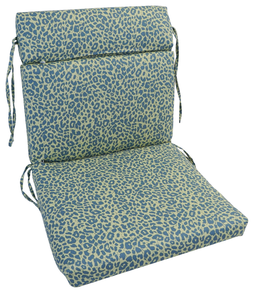 18"X38" Polyester Outdoor Chair Cushion, Little Green Leopard ...