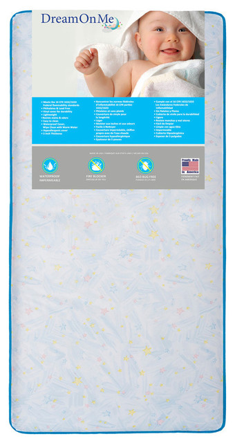 Dream On Me Twinkle Star Crib and Toddler 117 Coil Mattress