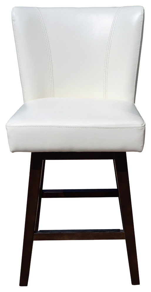 Swivel Leather Counter Stool, Ivory - Transitional - Bar Stools And ...