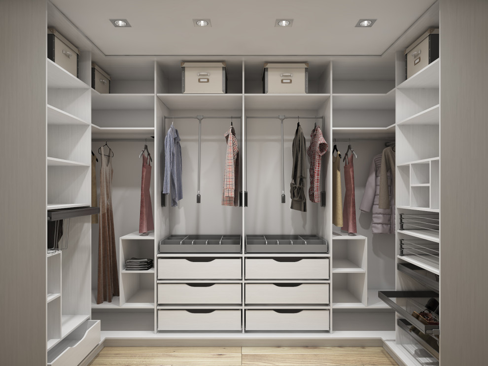 Дом для молодой пары. Гардеробная на две спальни