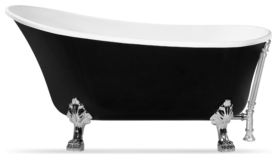 59" Streamline NPT9344CHCH Clawfoot Tub With External Drain