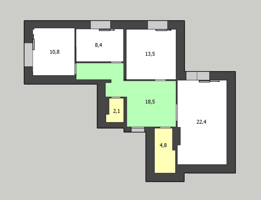 Просторная трехкомнатная квартира с кухней-гостиной г.Екатеринбург