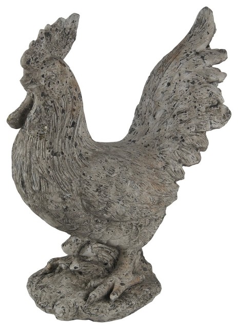 Privilege Traditional Ceramic rooster statue With Gray Finish 34446