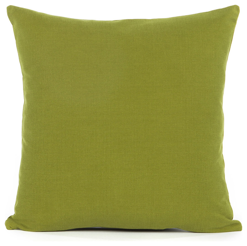 Solid Olive Green Accent, Throw Pillow Cover, 24"x24"