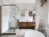 Transitional Bathroom by Savvy Design Group