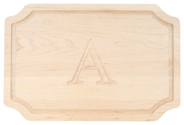 BigWood Boards Scalloped Monogram Maple Cutting Board, A