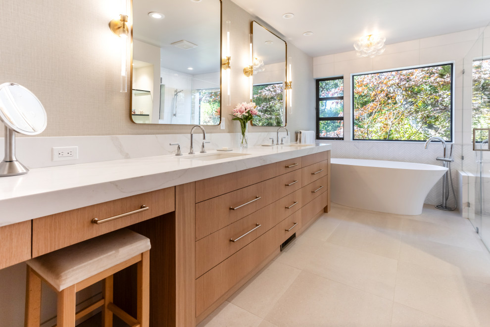 Marble & Oak Bathroom